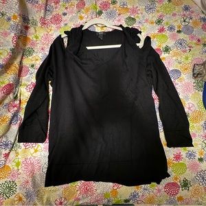Alfani | black v-neck cold shoulder sweater | XL